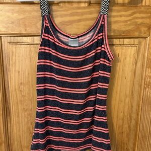 Buckle Pink and Black Striped Tank Top